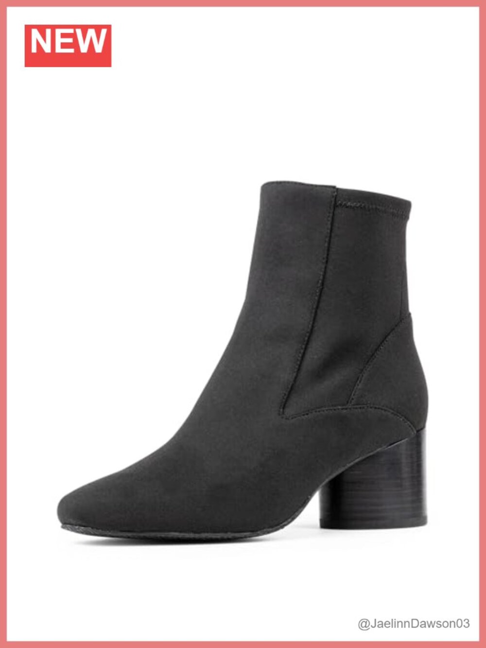 Block Heel Ankle Bootie with Zip Closure Memory Foam Insole